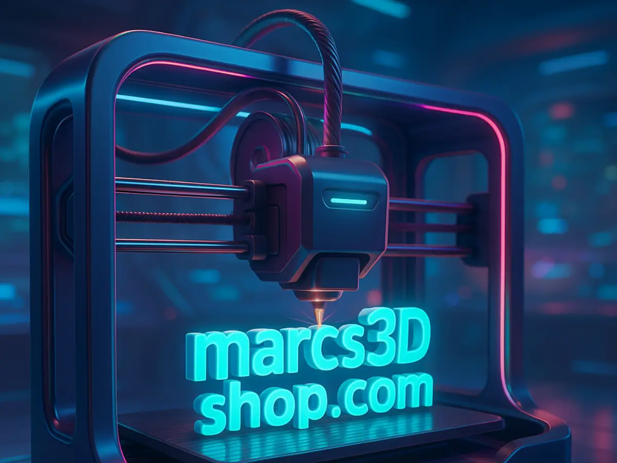 3D-Drucker mit dem Schriftzug marcs3Dshop.com
