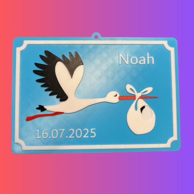 Personalisierbares Namensschild für Neugeborene